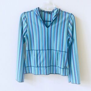 Athleta Stretchy Striped Hooded Pullover